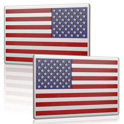 Oliveavepolish® 3D American Flag Emblem Decal - Aluminum Alloy Material (Not Plastic)