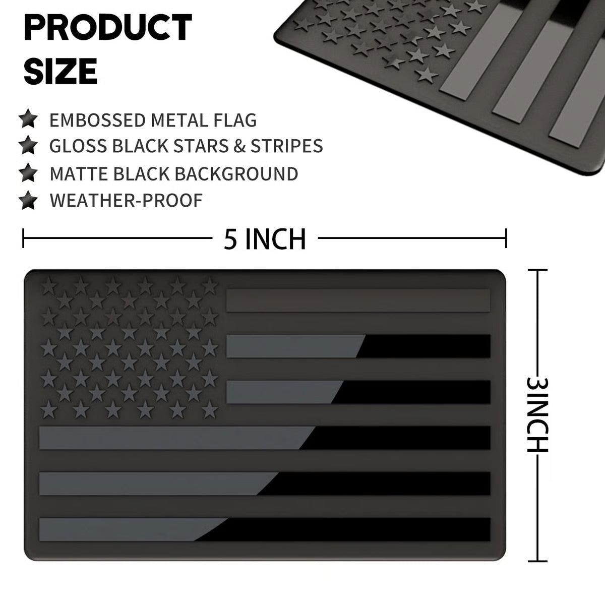 Oliveavepolish® 3D American Flag Emblem Decal - Aluminum Alloy Material (Not Plastic)